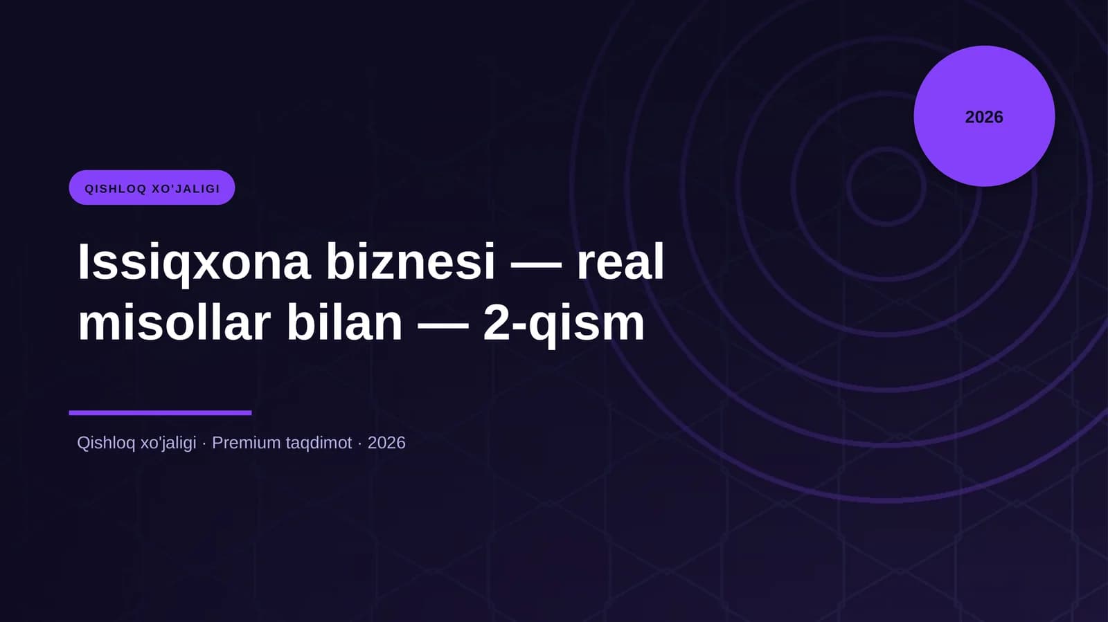 Issiqxona biznesi — real misollar bilan — 2-qism