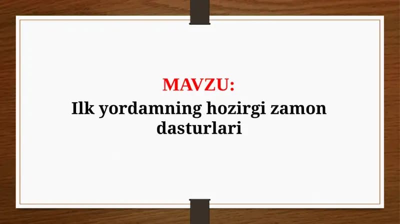 Ilk yordamning hozirgi zamon dasturlari