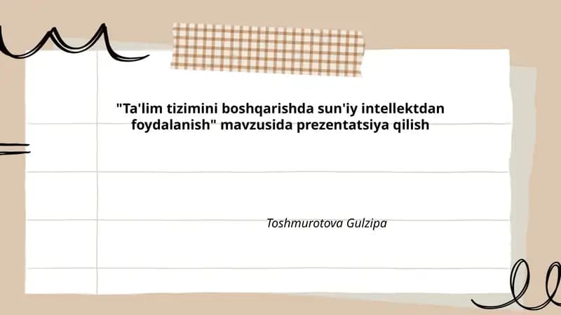 Sun'iy intellekt va boshqarish mavzusida prezentatsiya
