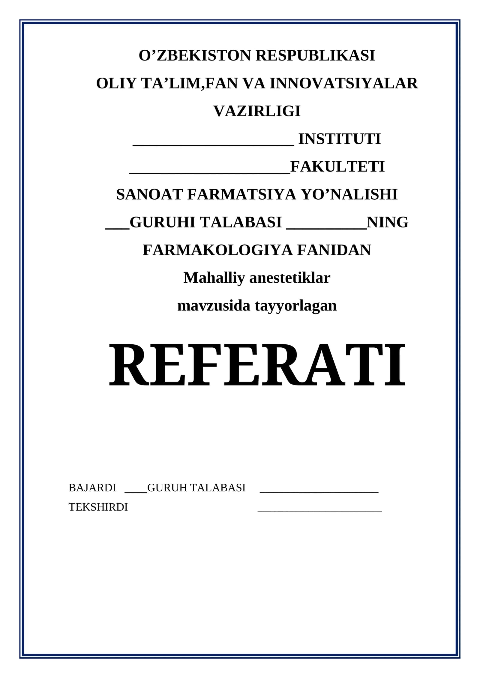 Mahalliy anestetiklar