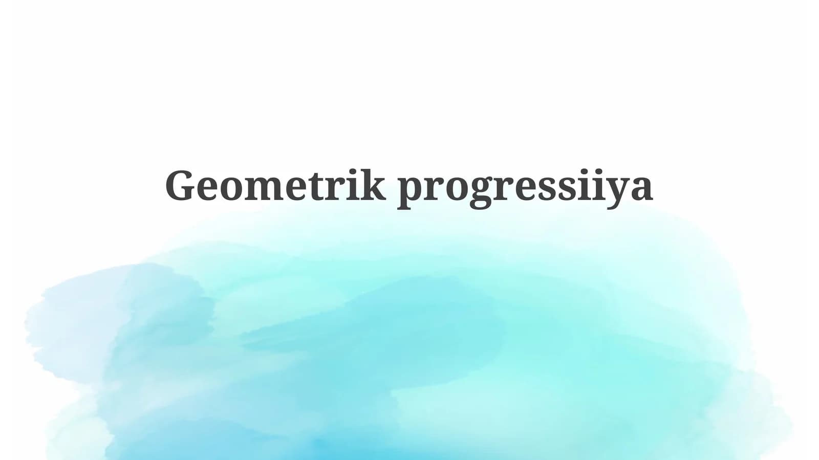 Geometrikprogressiiya