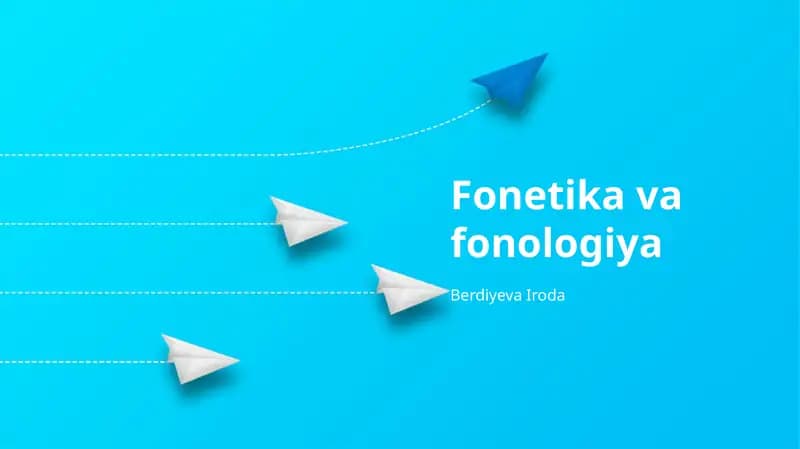 Fonetika va fonologiya