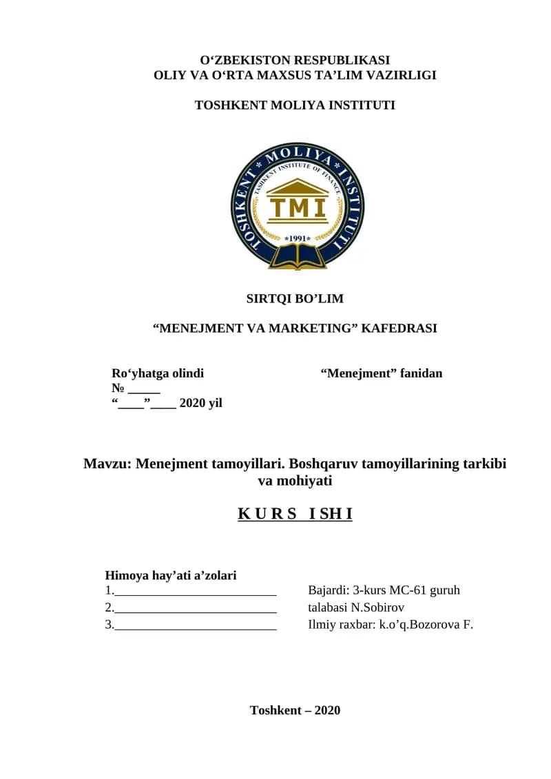 Menejment tamoyillari. Boshqaruv tamoyillarining tarkibi va mohiyati
