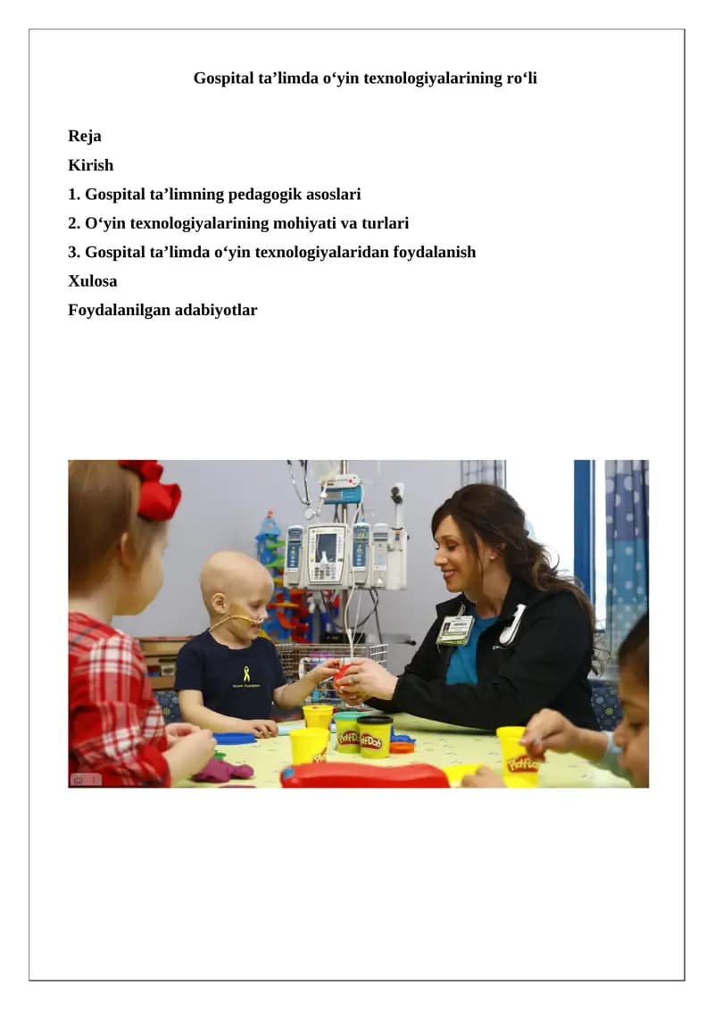 Gospital ta’limning pedagogik asoslari