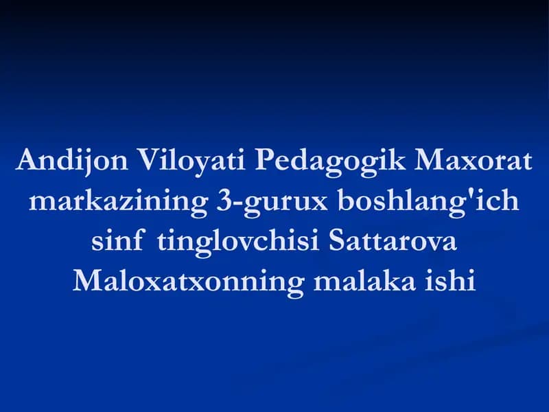 Andijon Viloyati Pedagogik Maxorat Markazi