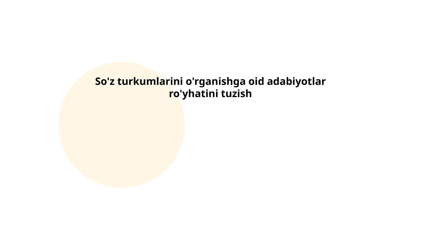 So'z turkumlarini o'rganishga oid adabiyotlar ro'yhatini tuzish