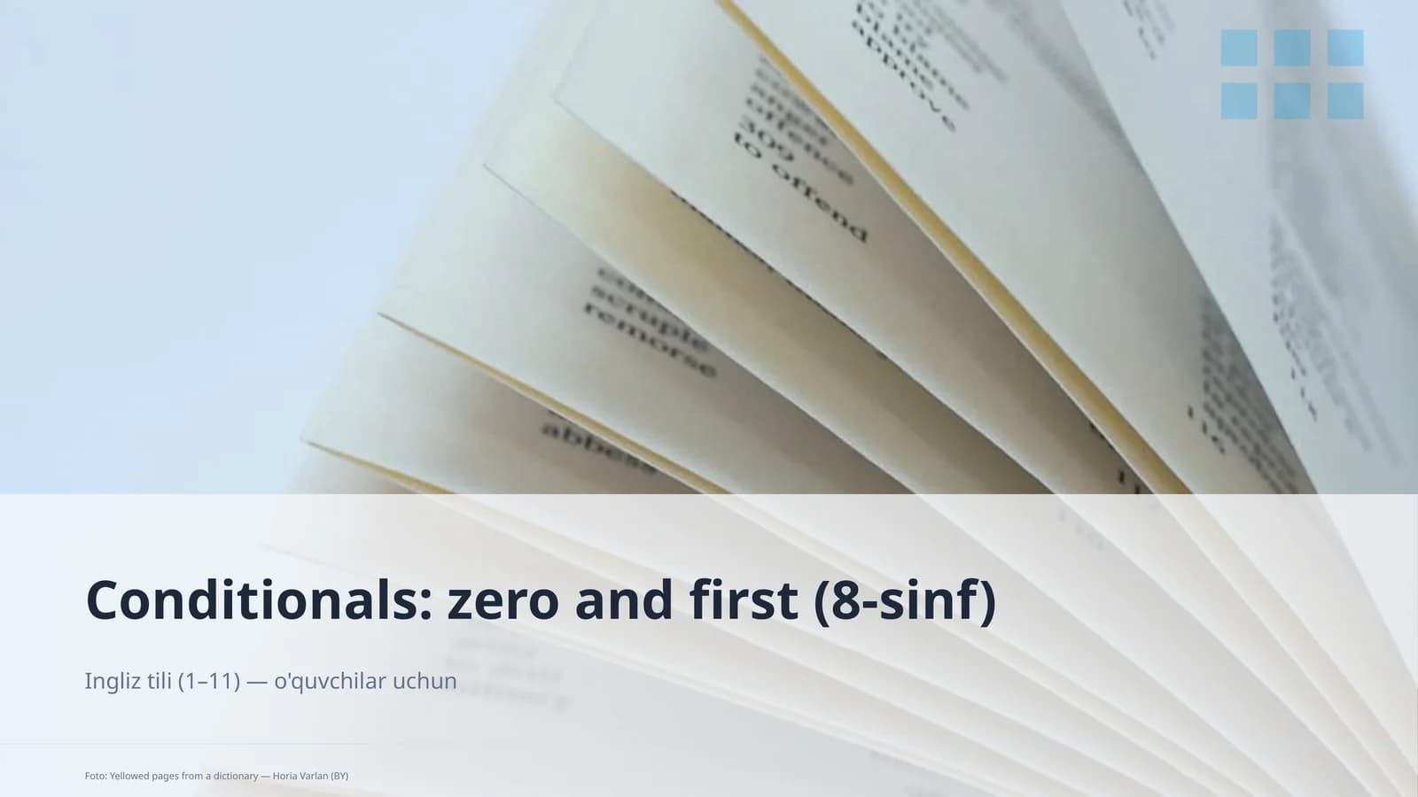 Conditionals: zero and first (8-sinf)