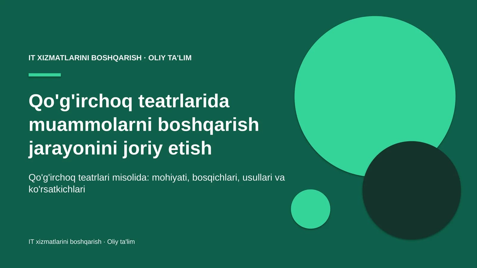qo'g'irchoq teatrlarida muammolarni boshqarish jarayonini joriy etish 7859
