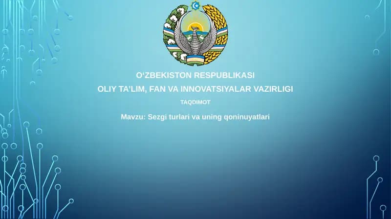 Sezgiturlar va ularning qonuniyatlari