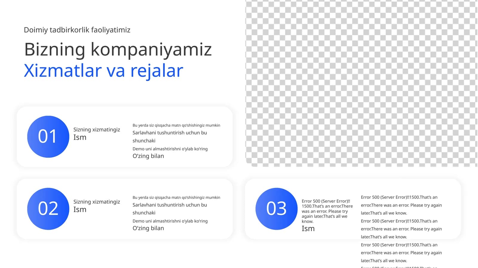 Zamonaviy Xizmatlar Ro'yxati Taqdimoti (11 Slayd)