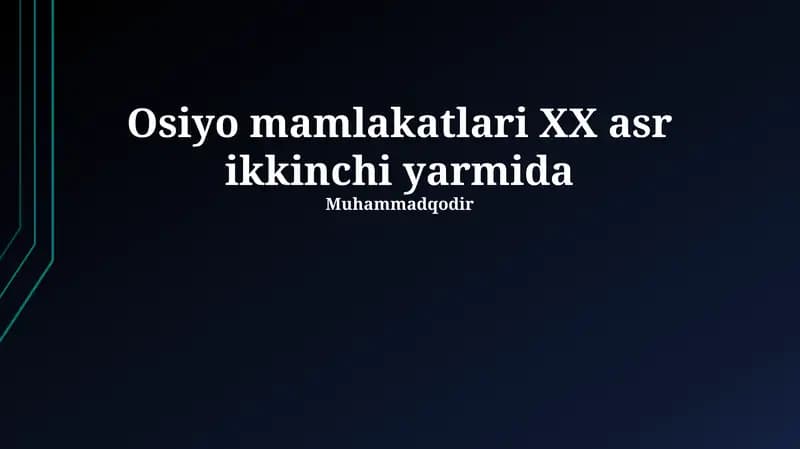 Марказий Осиё иқтисодиёти ва жамияти