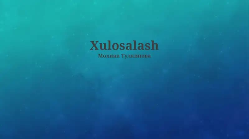 Xulosalash