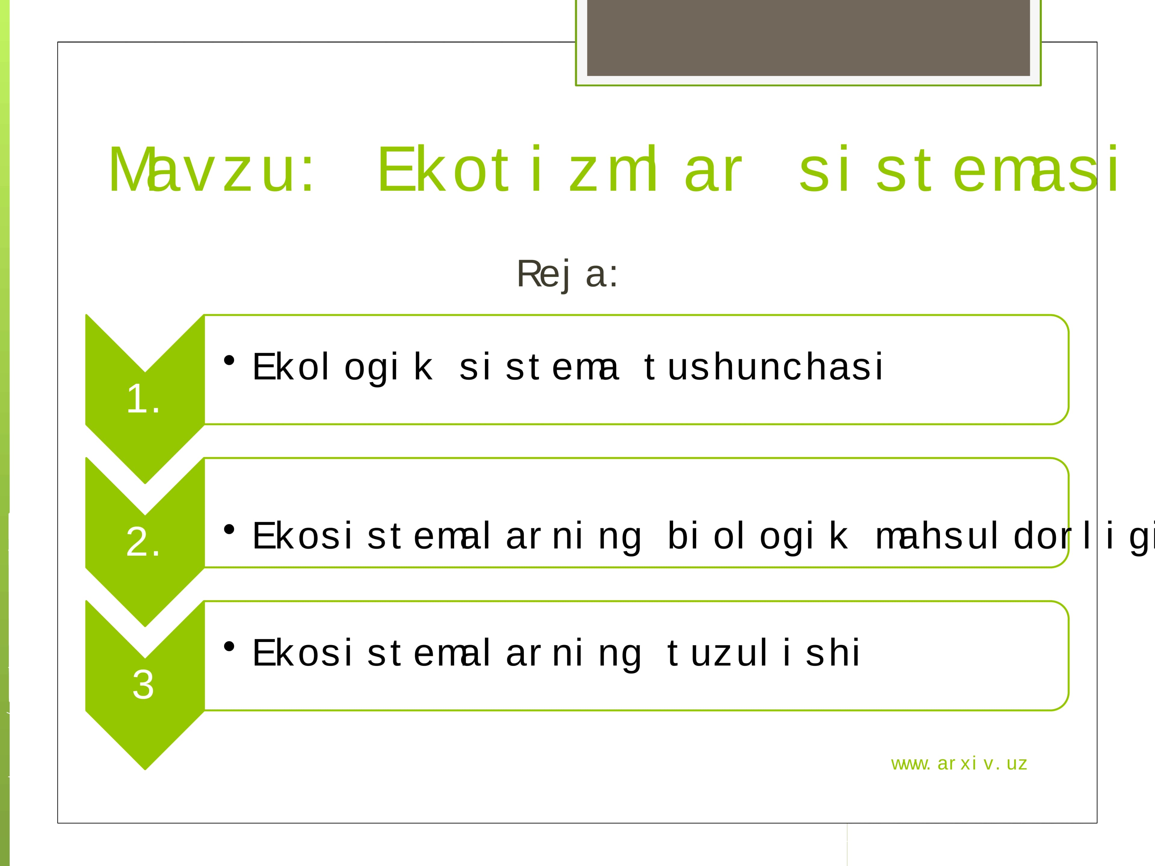Ekotizmlar sistemasi