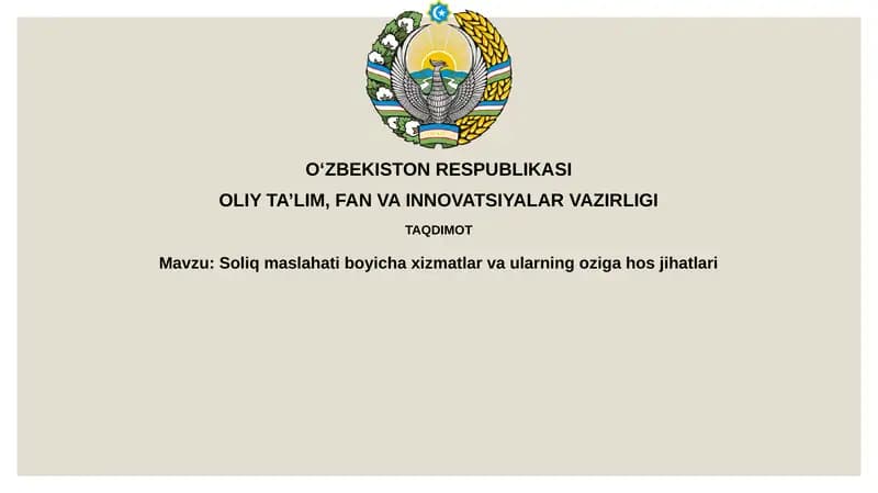 Soliq maslahati xizmatlari