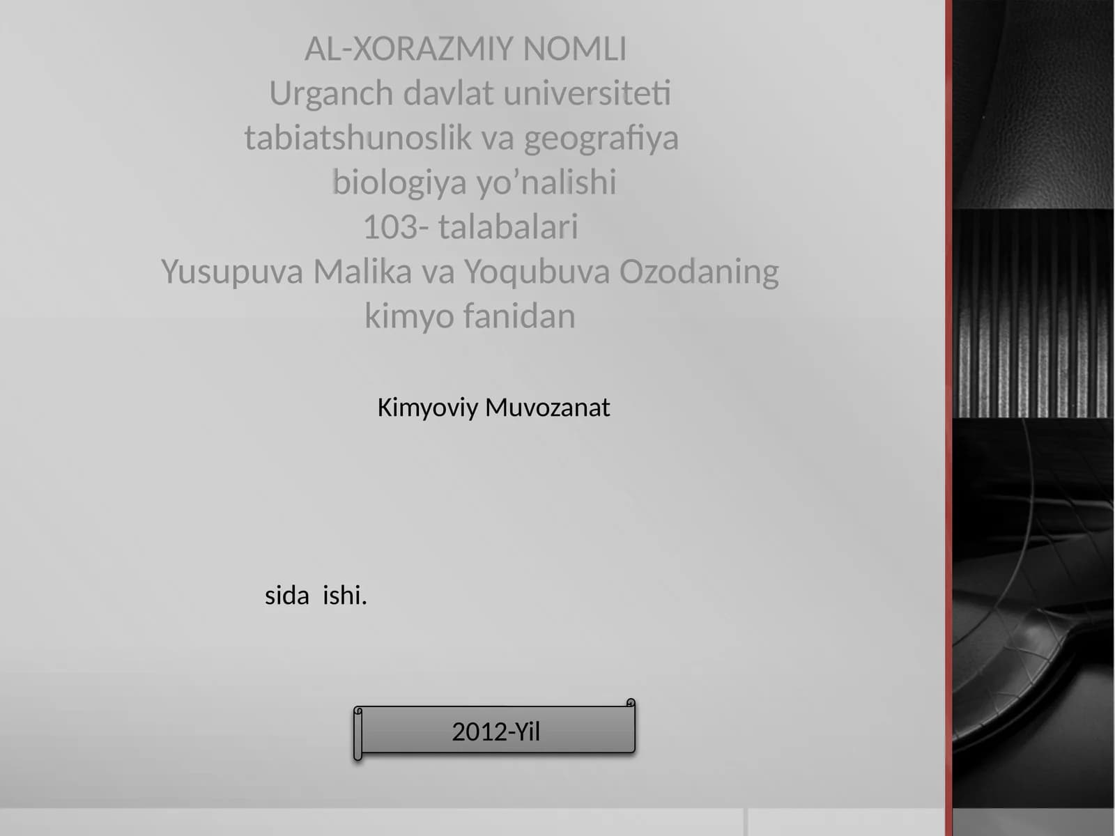 Kimyoviy Muvozanat