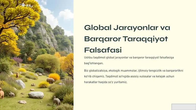 Global Jarayonlar va Barqaror Taraqqiyot Falsafasi