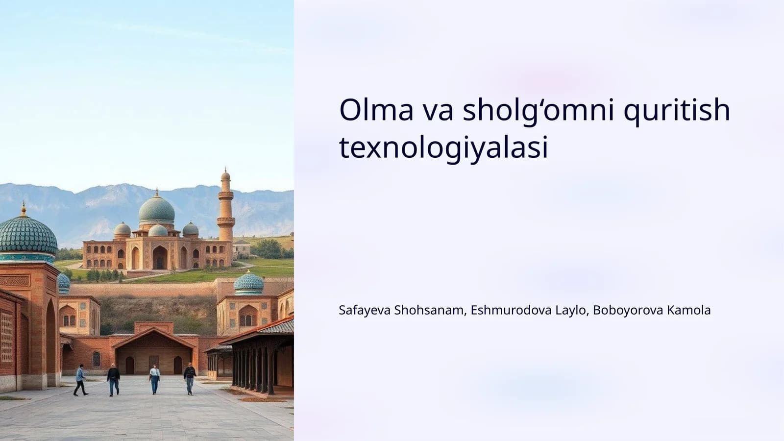 Olma va sholg‘omni quritish texnologiyalasi