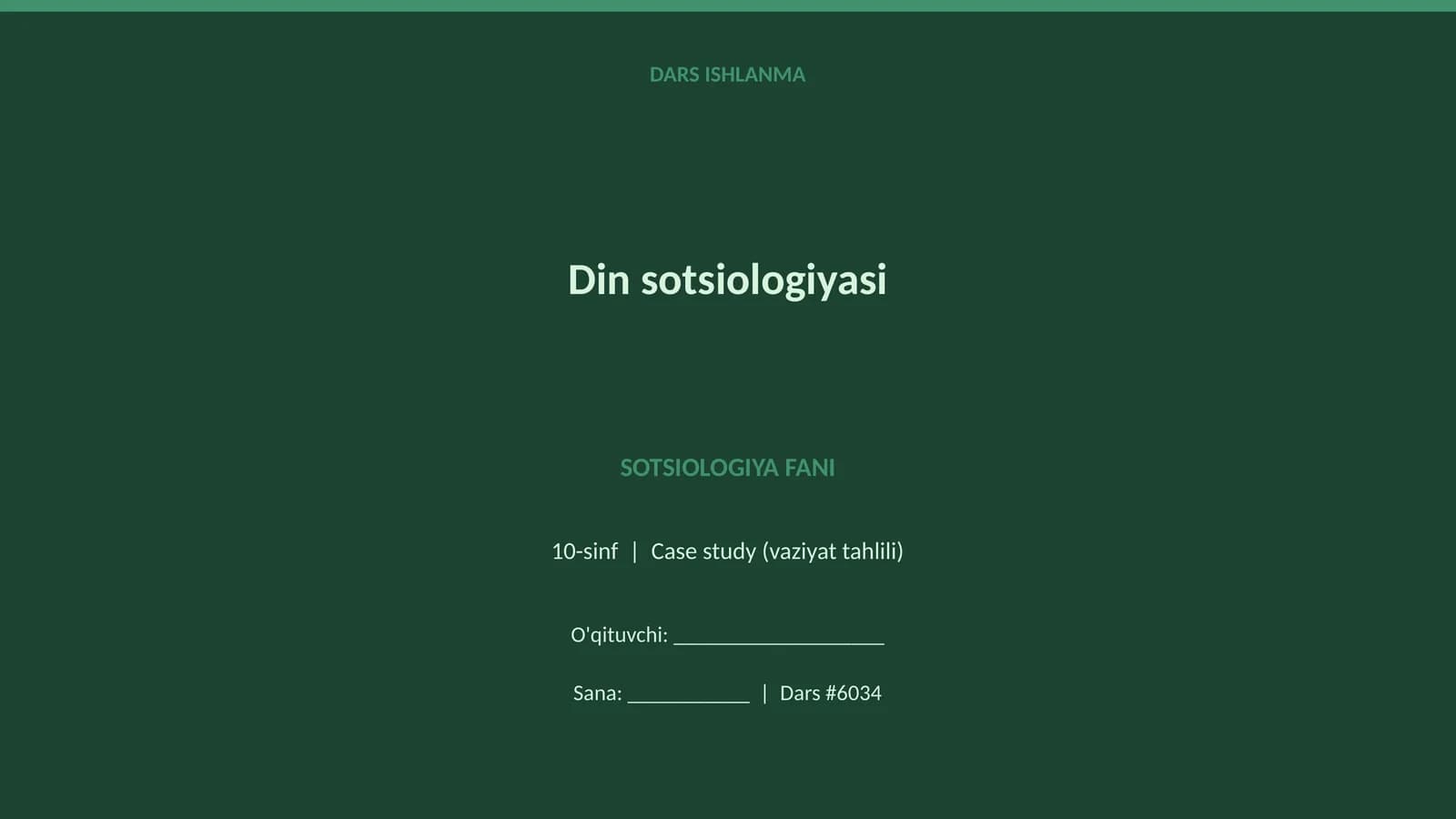 SOTSIOLOGIYA FANI