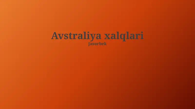Avstraliya xalqlari