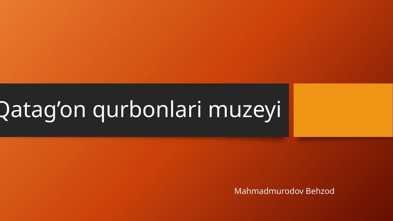 Qatag’on qurbonlari muzeyi