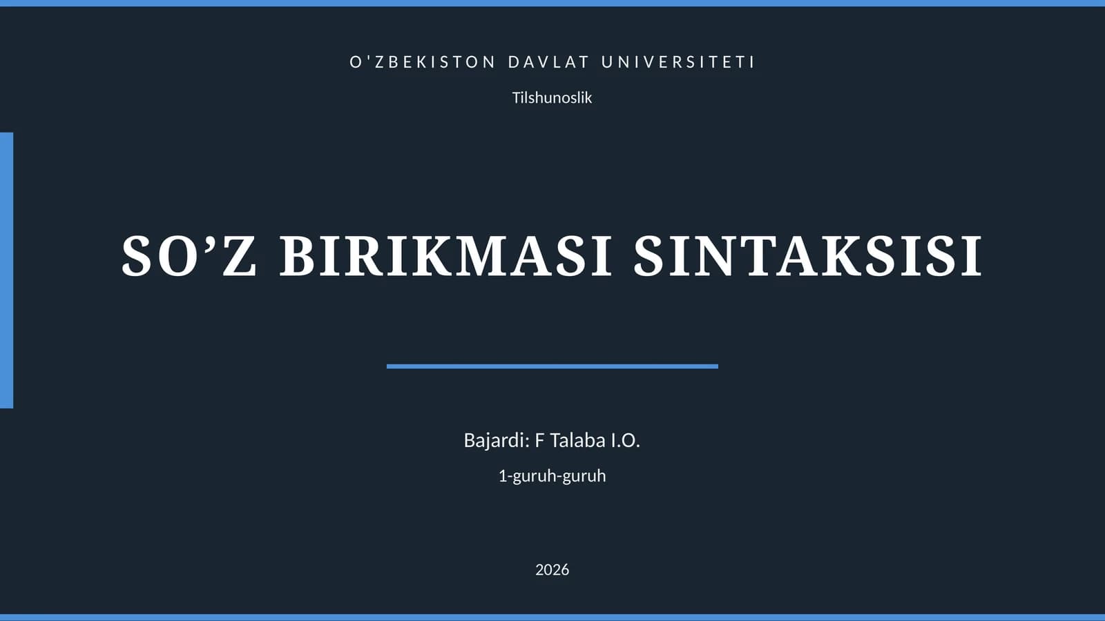 SO’Z BIRIKMASI SINTAKSISI