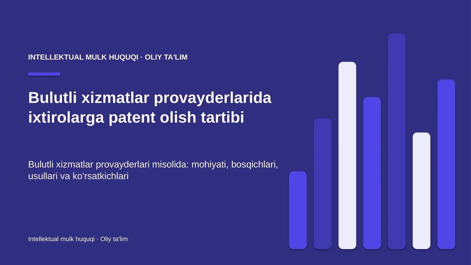 Bulutli xizmatlar provayderlarida ixtirolarga patent olish tartibi