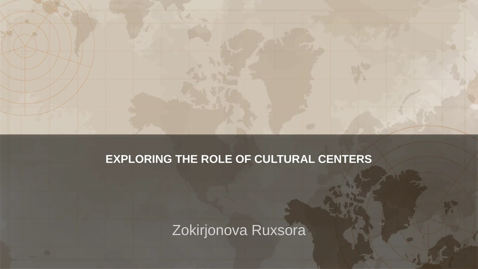 EXPLORING THE ROLE OF CULTURAL CENTERS