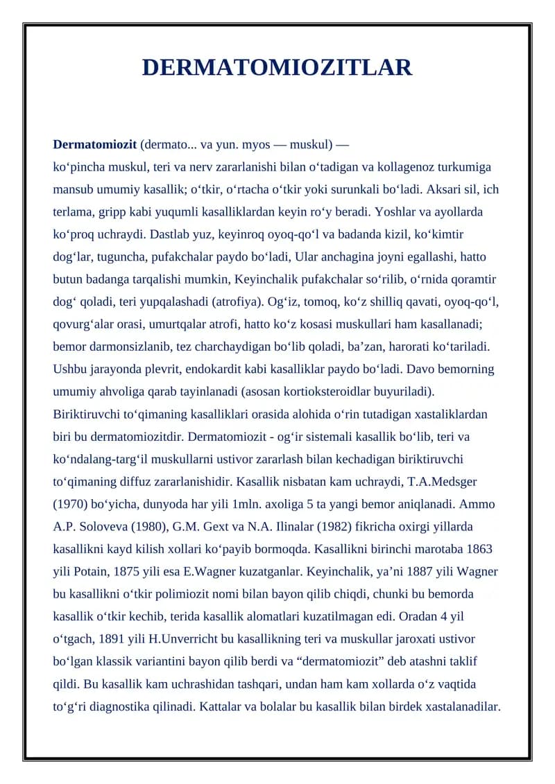 DERMATOMIOZITLAR