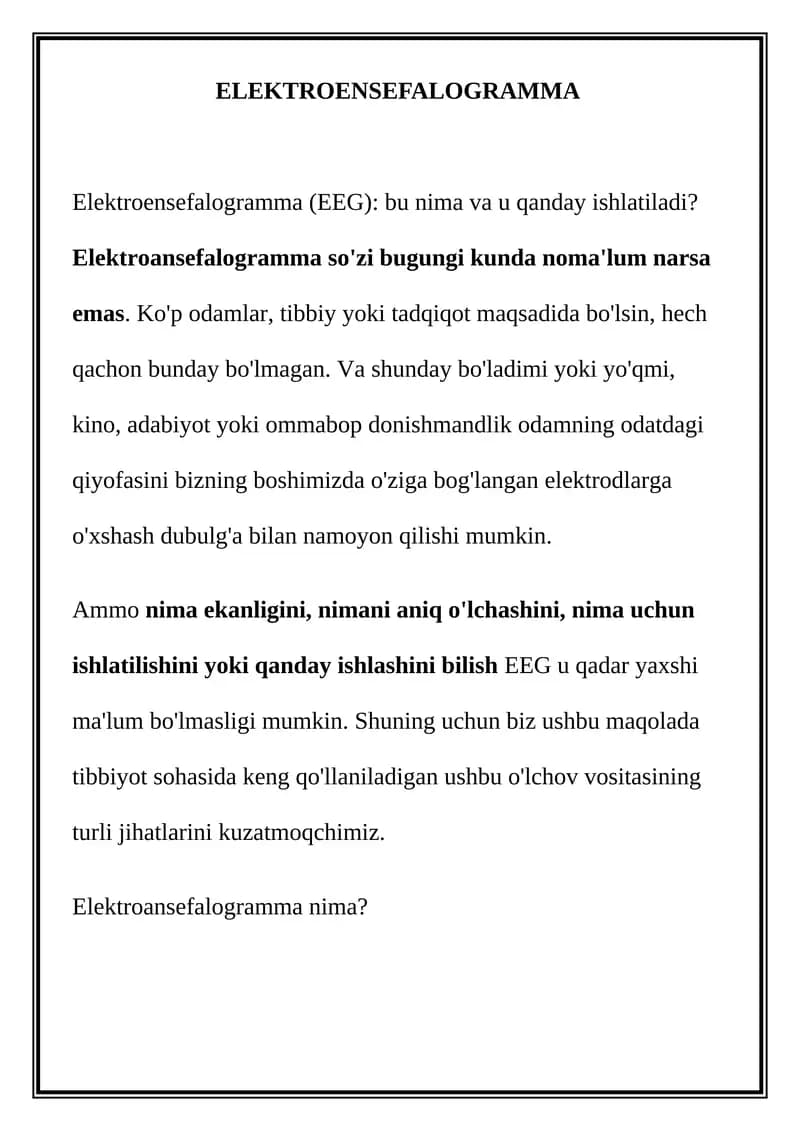 Elektroensefalogramma
