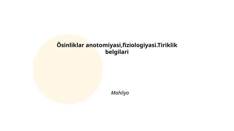 O'simlik hujayrasi anatomiyasi