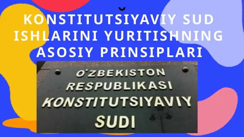 Konstitutsiyaviy sudishlarini yuritishning asosiy prinsiplari