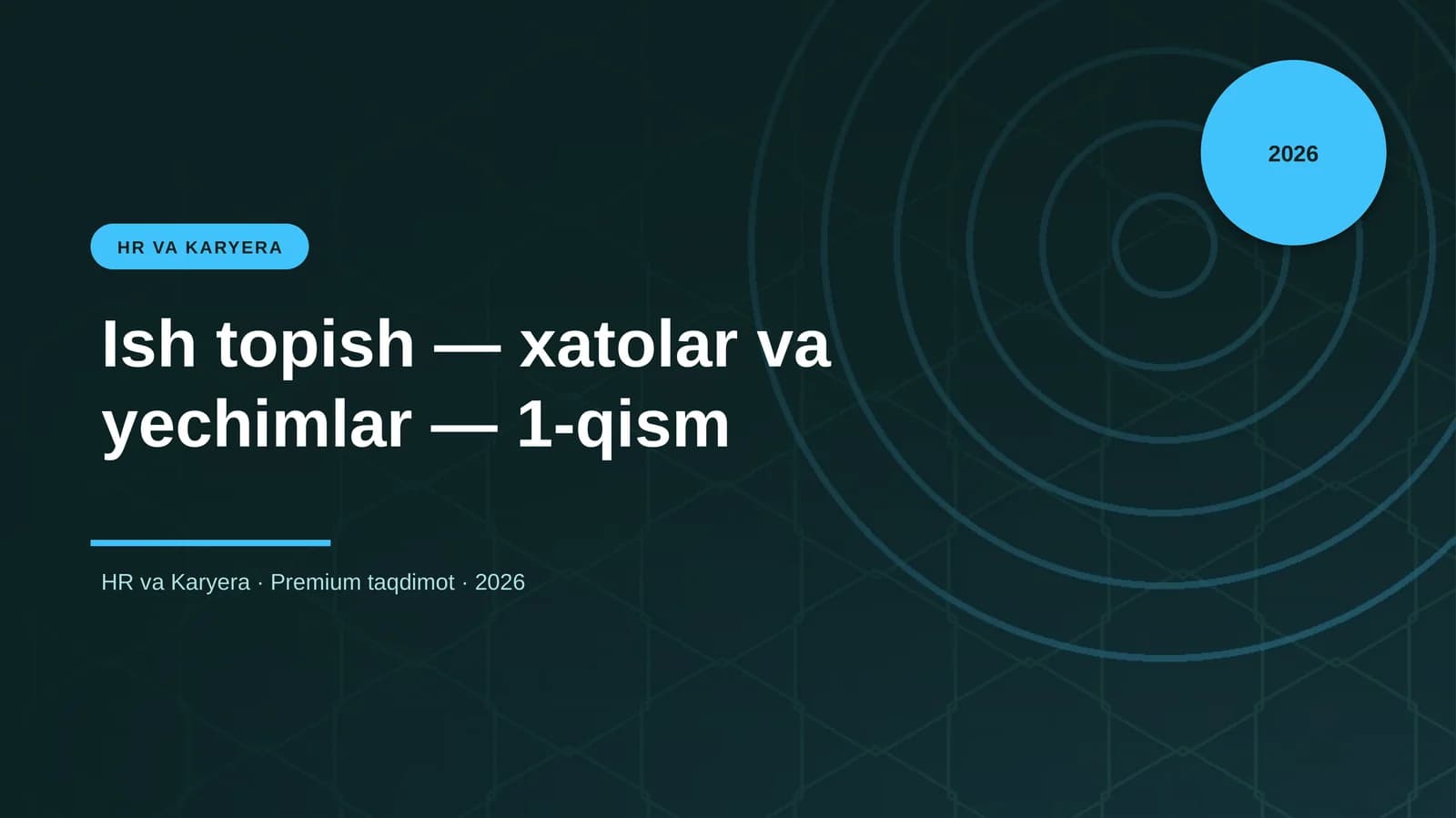 Ish topish — xatolar va yechimlar — 1-qism