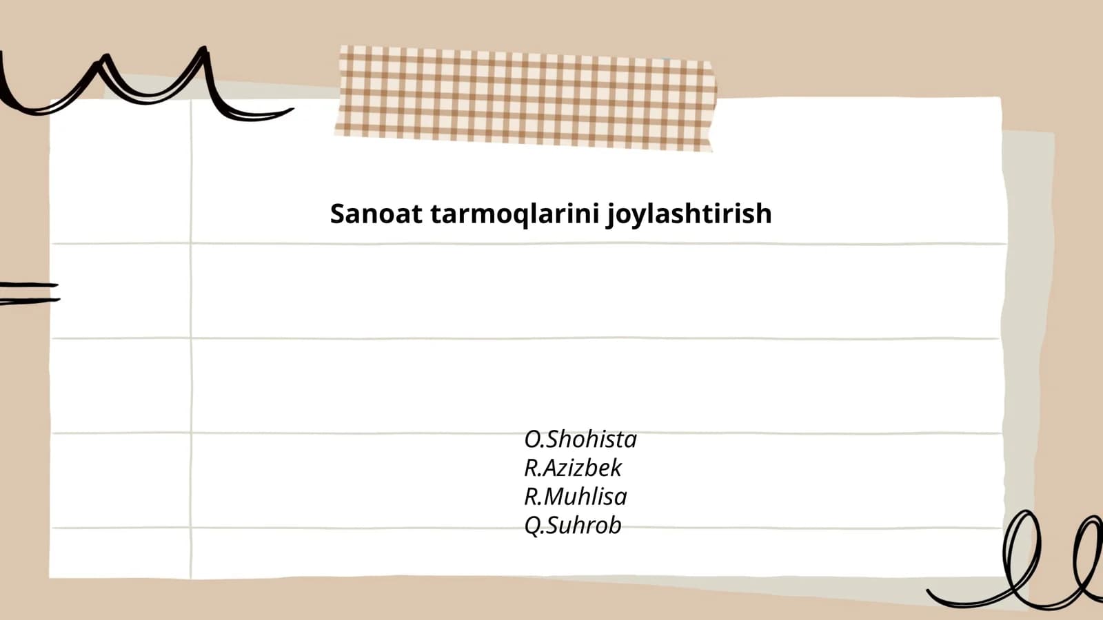 Sanoat tarmoqlarini joylashtirish