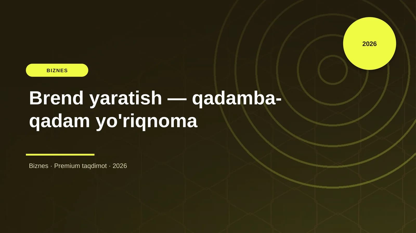 Brend yaratish — qadamba-qadam yo'riqnoma