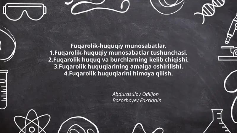 Fuqarolik-huquqiy munosabatlar