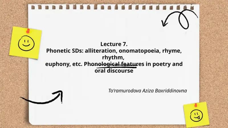 Phonetic SDs in Poetry