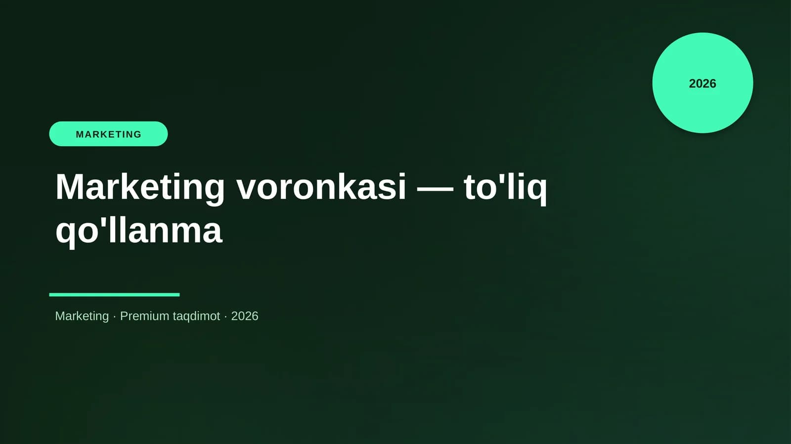 Marketing voronkasi — to'liq qo'llanma