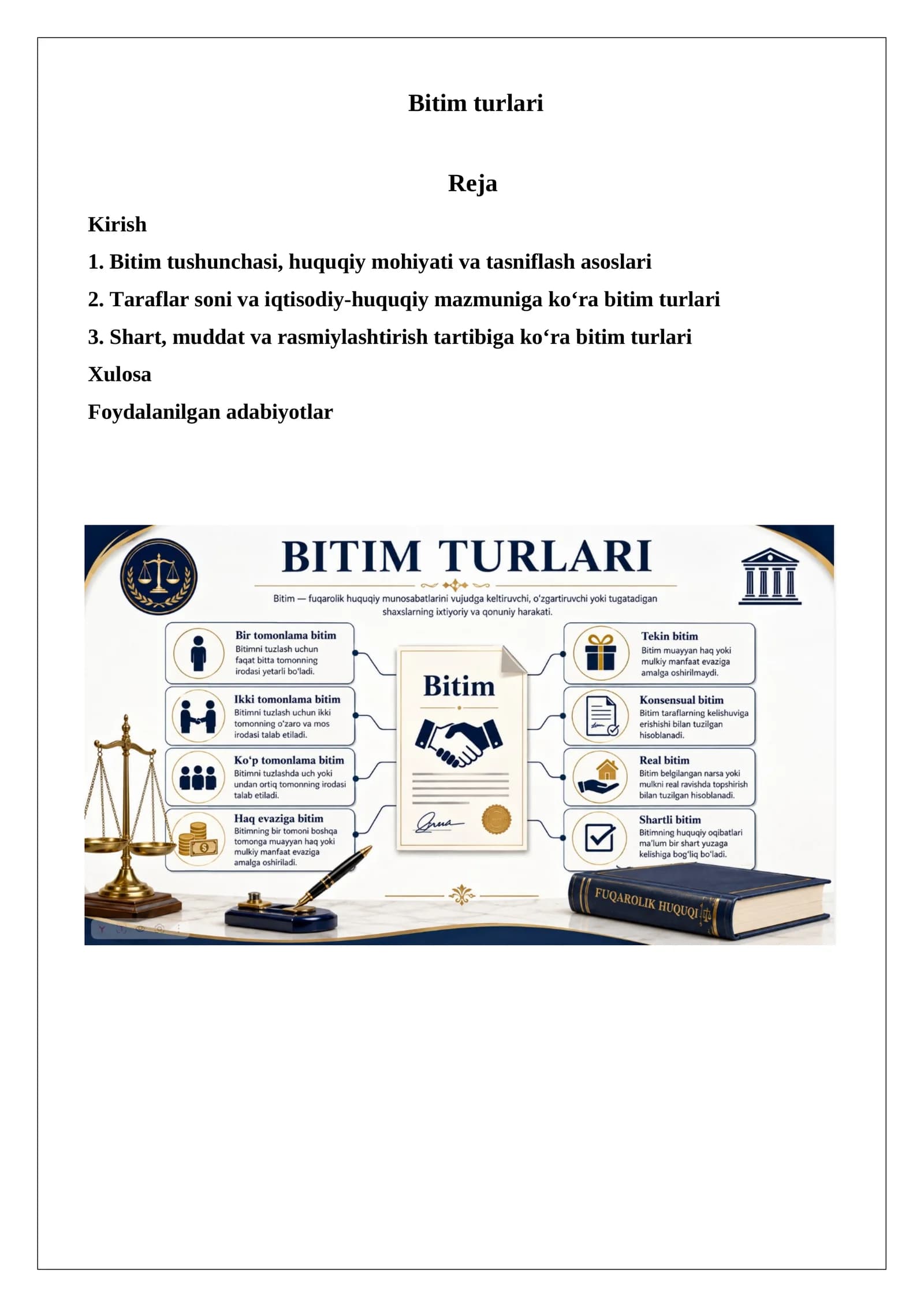 Bitim turlari