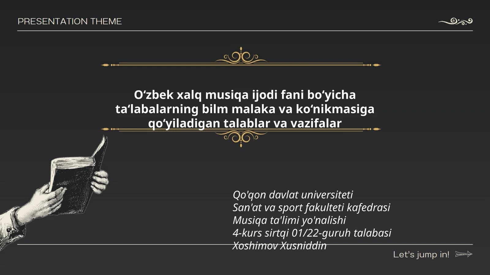 O‘zbek xalq musiqa ijodi fani bo‘yicha ta‘labalarning bilm malaka va ko‘nikmasiga qo‘yiladigan talablar va vazifalar