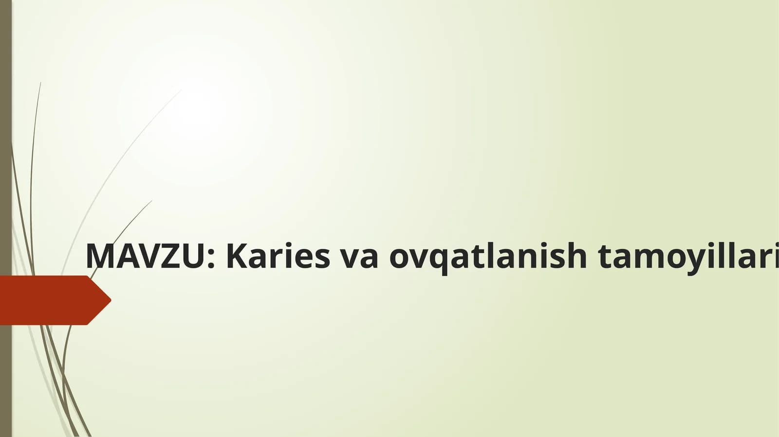 Kariesga qarshi ovqatlanish tamoyillari