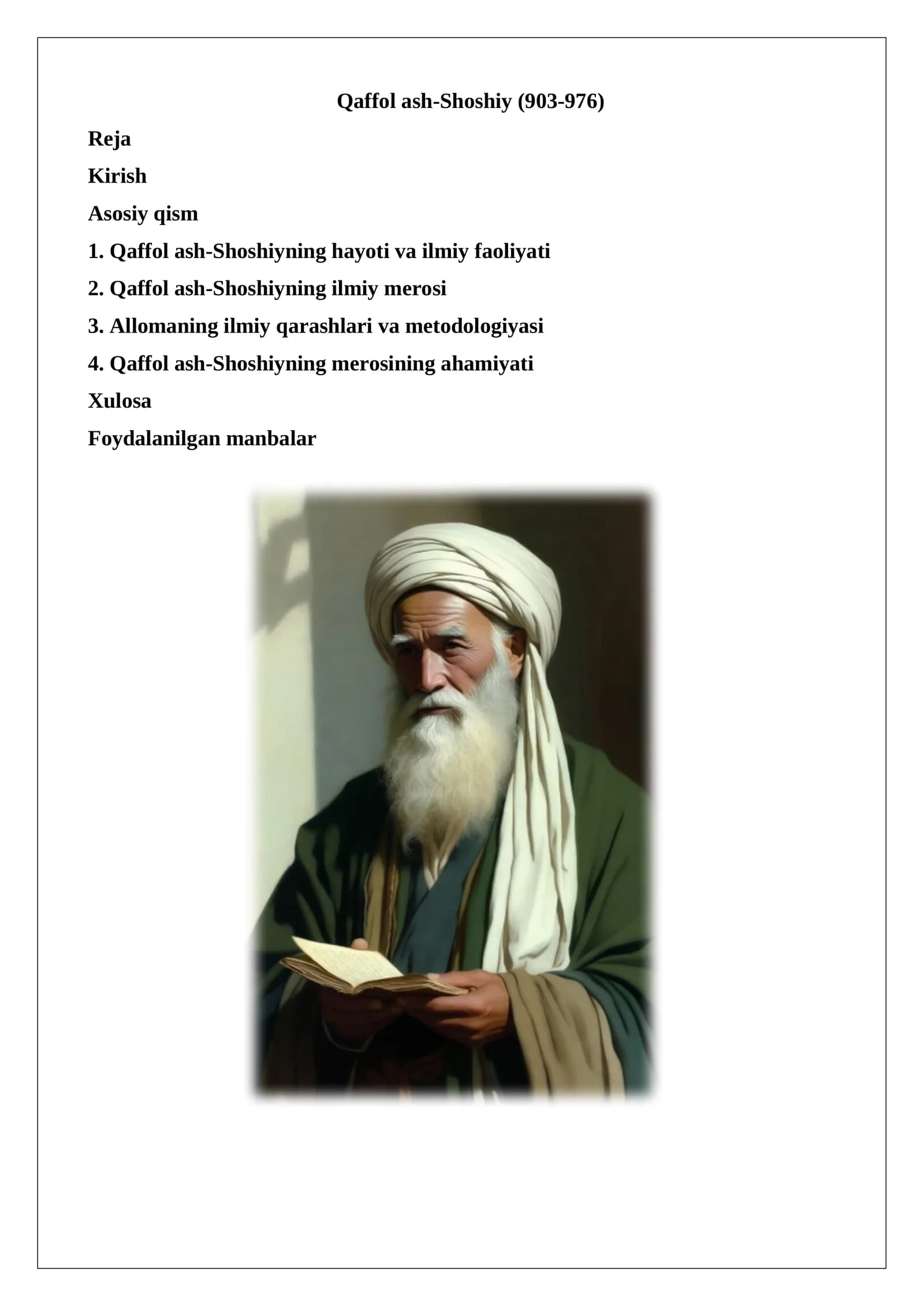 Qaffol ash-Shoshiy (903-976)