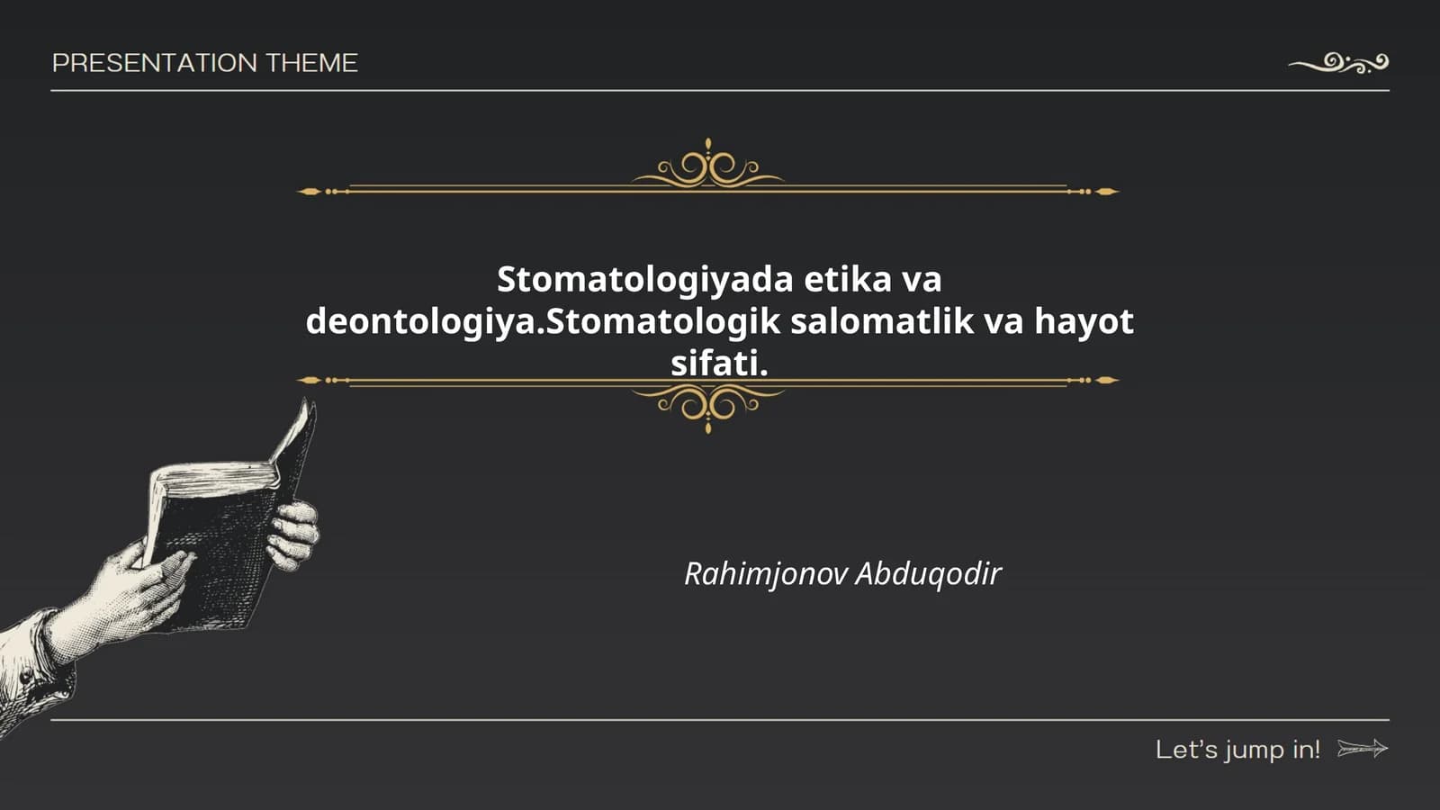 Stomatologiyada Etika va Deontologiya