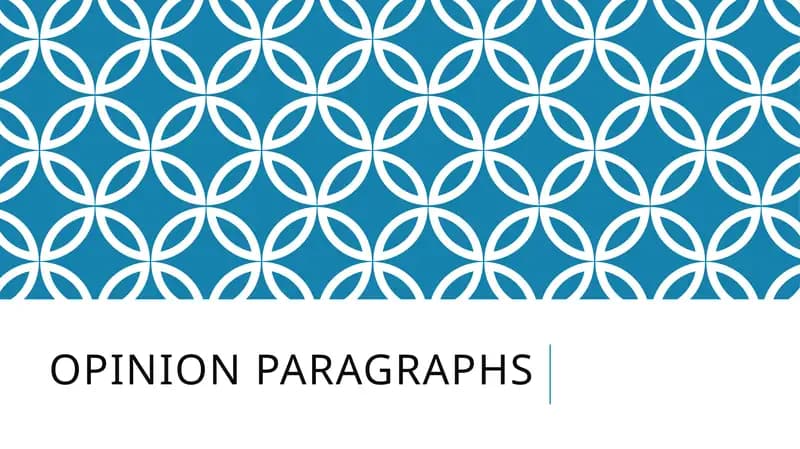 Opinion paragraphs