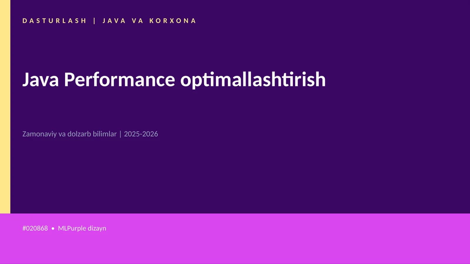 DASTURLASH | JAVA VA KORXONA