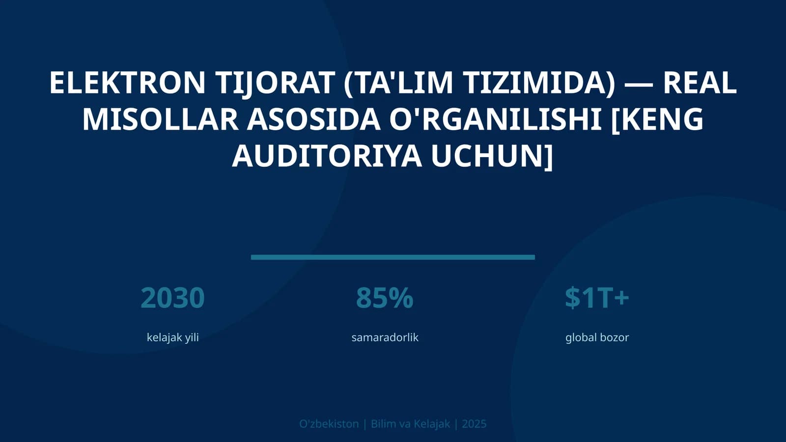 Elektron tijorat (ta'lim tizimida) — real misollar asosida o'rganilishi