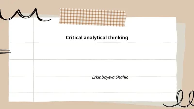 Critical analytical thinking