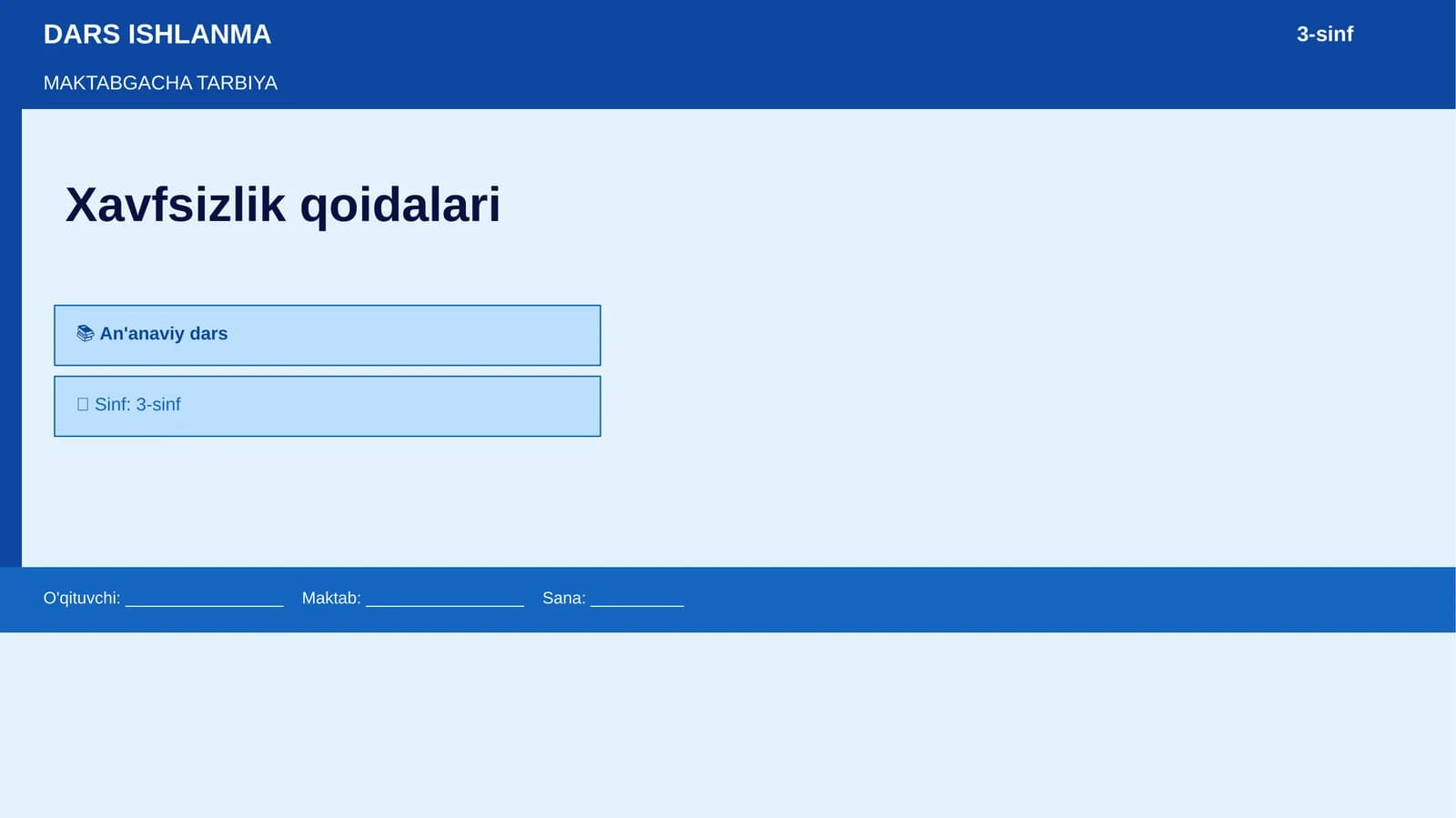 Xavfsizlik qoidalari