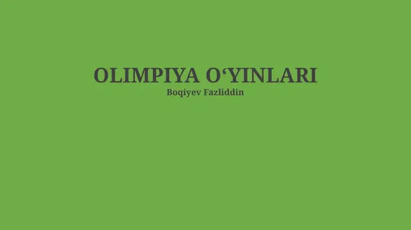 Olimpiya O‘yinlari