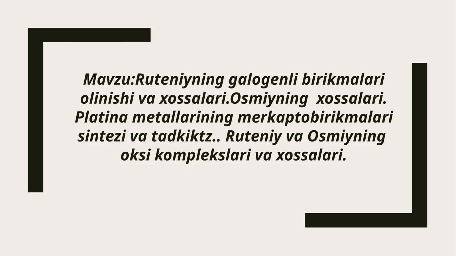 Ruteni, Osmiy, Platina