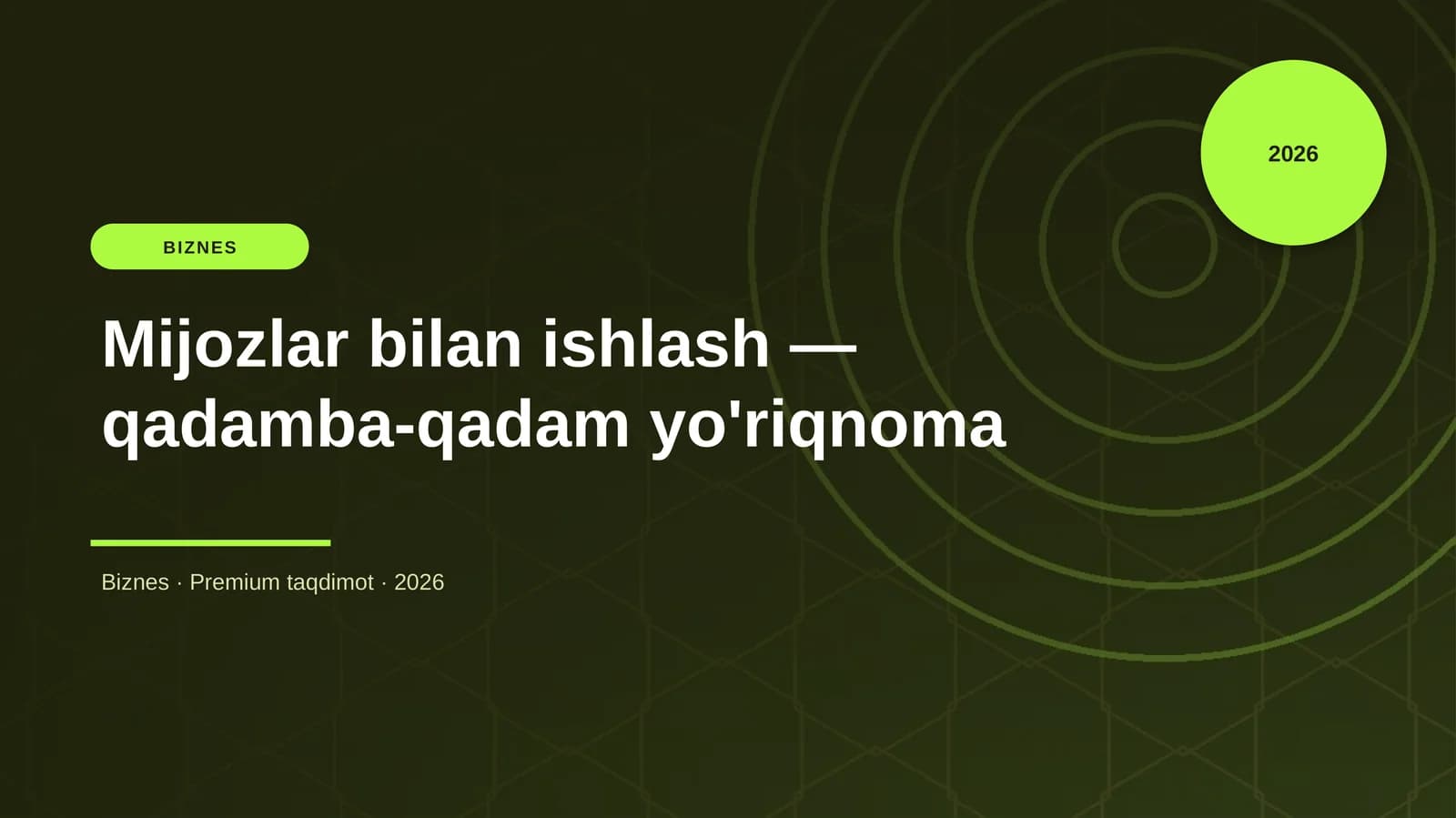 Mijozlar bilan ishlash — qadamba-qadam yo'riqnoma